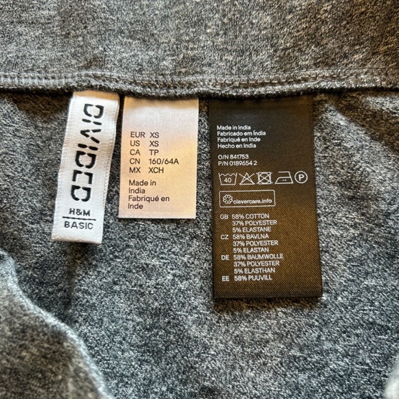 Divided by H&M Grey Heather Stretch Knit Knee Length Pencil Skirt Size XS - Picture 4 of 6